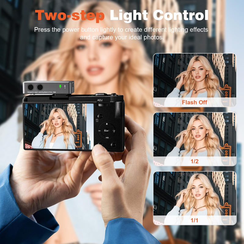 MEDALight F20 Mini Camera Flash for GR IV,Aluminum Hot Shoe Speedlite Compatible for RICOH GR IV/GR 3/GR 3X,6200K,2 Power Levels Portable Manual Flash(Grey). Grey