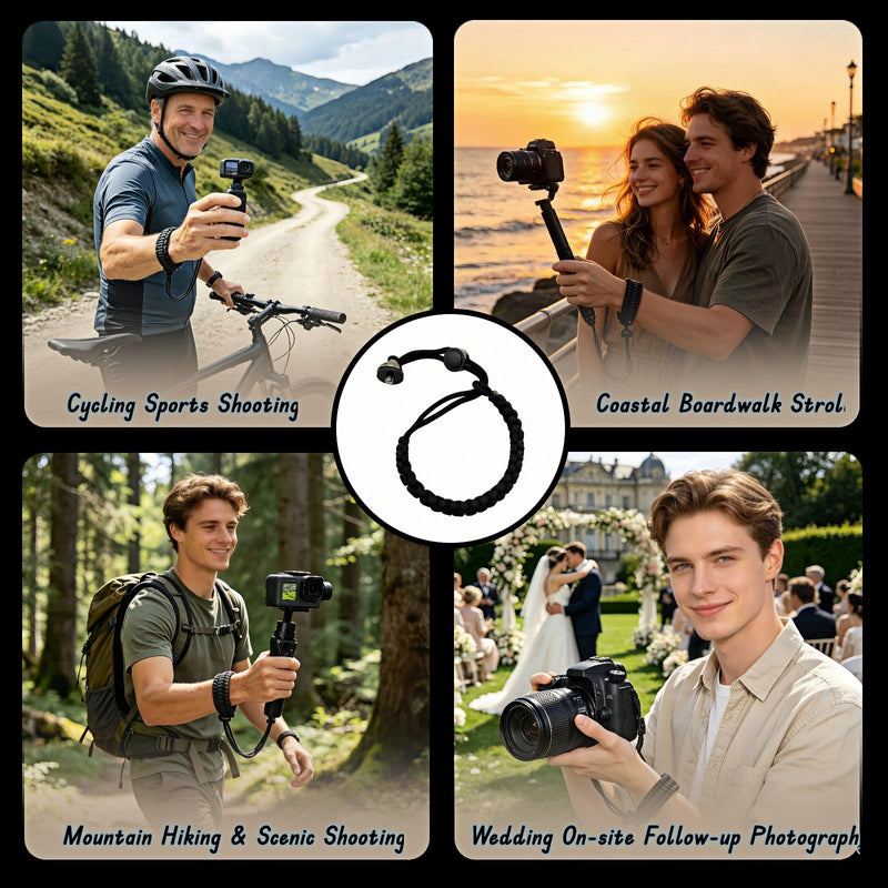 Btolin Camera Wrist Strap 1/4" Screw Quick Release, Adjustable Nylon Anti-Drop Tether for DSLR Mirrorless Action Camera Gimbal Selfie Stick 360, Lightweight 33g with Cushion Pad