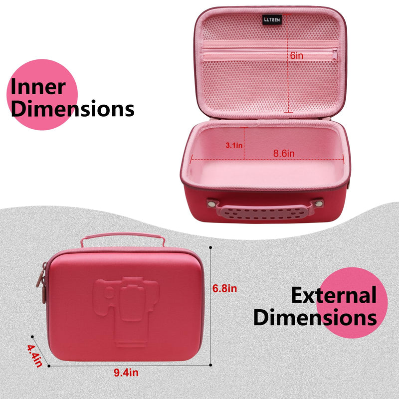 Small Camera Case Bag for Canon EOS Rebel T7/R50//R100 DSLR Camera Rosein | Hard Carrying Travel Case for Canon EOS Rebel T7/R50//R100/R6 Mark II/R8/R6 Mark III/R50 V/T6/R10/R5 Mark II DSLR SLR Camera Magenta+Pink Small