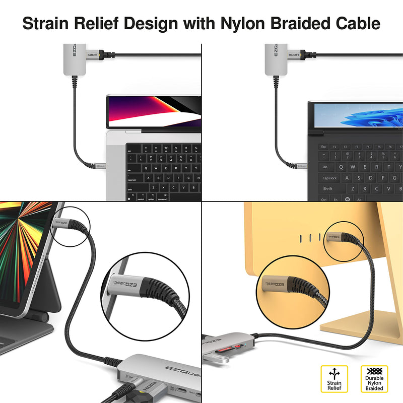 EZQuest USB-C Hub Docking Station 10 in 1 with 4K HDMI 60Hz, 1 GBS Ethernet, 2 USB C Gen 2 10Gbs, 1 PD 3.0, 2 USB-A 3.0, Audio Ports, SD/Micro SD, Compatible with USB Type C/Thunderbolt Computers 10 in 1 - Gen 2