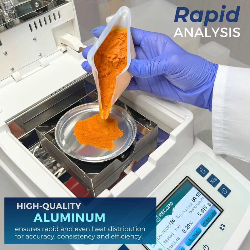 Aluminum Sample Pans for Moisture Analyzer (100 Pack) 90mm Round Lab Trays, Disposable Weighing Dishes, Foil Pan, Weight Scale Tray, Laboratory Balance Dish Plate, Moisture Tester Supplies, Pure Ponta 100