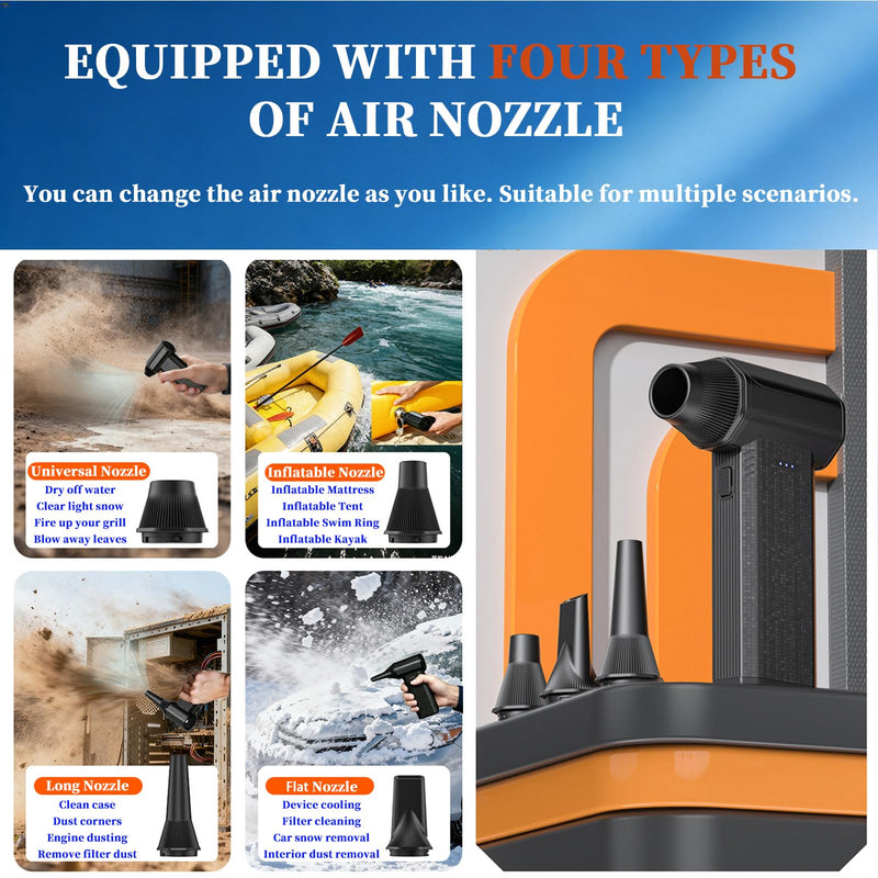 Mini Cordless Compressed Electric Air Duster for PC & Electronics Cleaning | 3-speed 110000RPM Super Power mini turbo fan, perfect to clean computers, consoles, electronics, home, car and outdoor dust