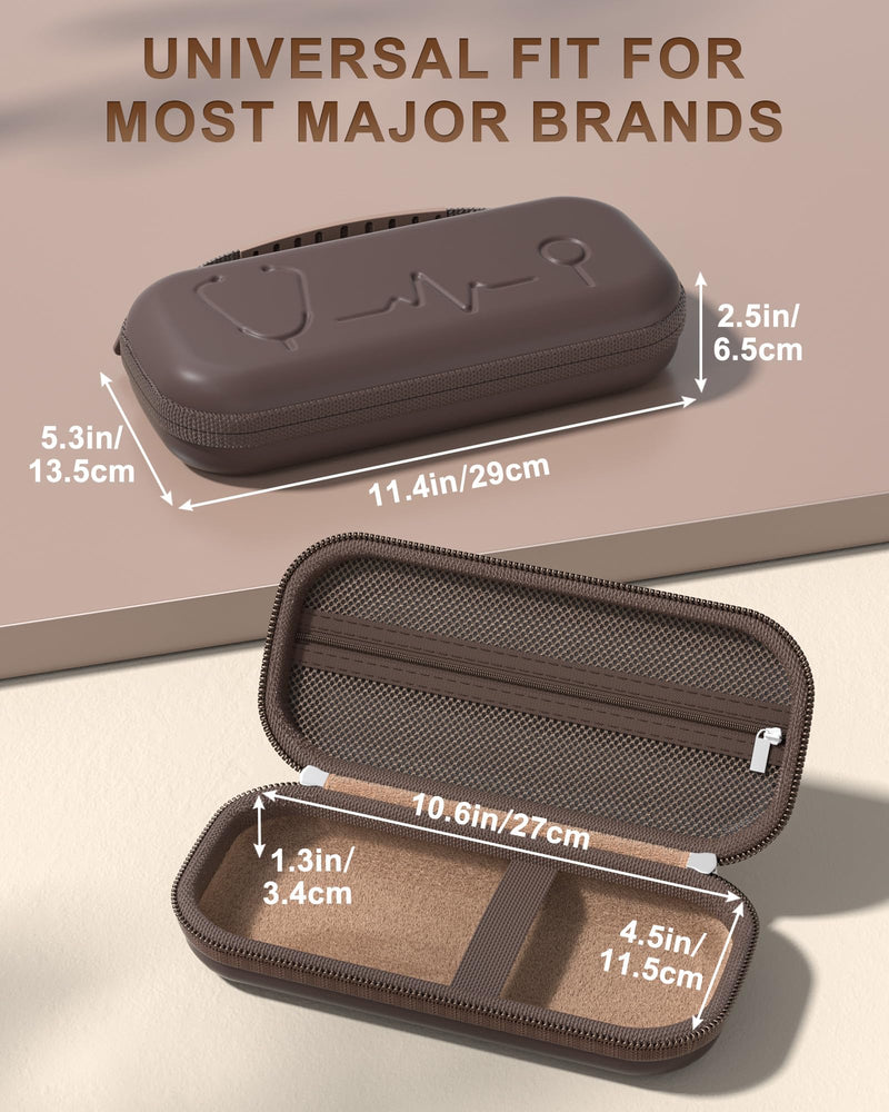 ProCase Stethoscope Case for 3M Littmann Classic III & Cardiology IV, Hard Protective Carrying Bag Fits MDF, ADC, Omron Stethoscopes, Medical Storage Organizer for Nurses & Nursing Students -Chocolate Chocolate