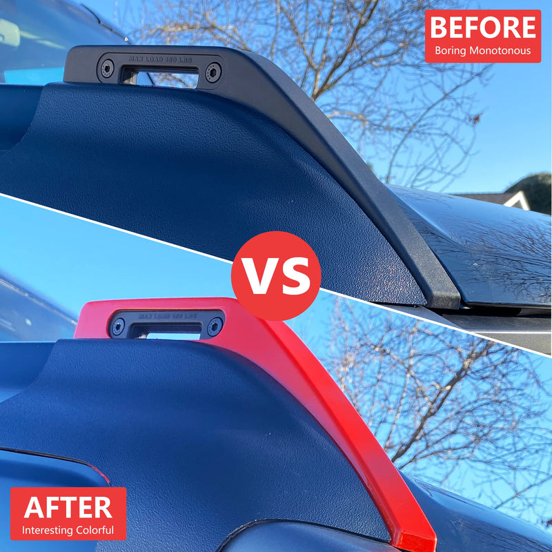 Hood Trail Sights Cover Trim for Ford Bronco 2/4 Door 2021 2022 2023 2024 2025 Accessories Engine Hood Hinge Covers Hood Side Release Handle Decoration Stickers Accessory, 1 Pair Red