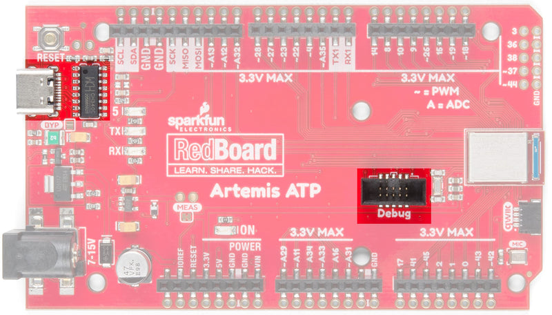 SparkFun RedBoard Artemis ATP - Machine Learning Development Board Includes 1 megabyte Flash USB-C Qwiic I2C MEMS Microphone Compatible with Arduino IDE Platform Run TenserFlow Models Mega Footprint