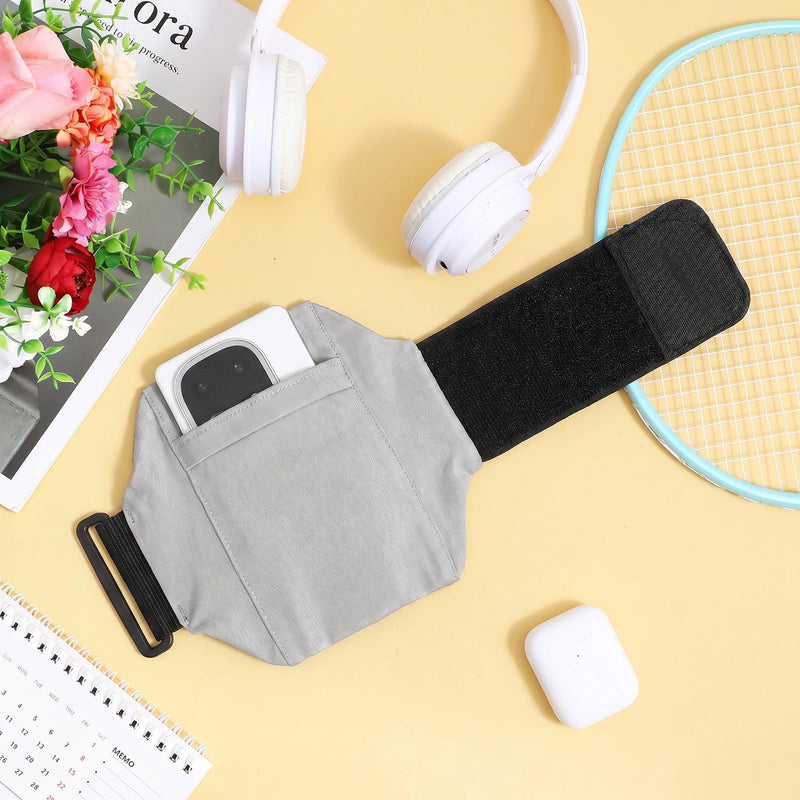 Leg Phone Holder, Thigh Phone Holder, Cellphone Leg Straps, Non Slip Ankle Wallet, Adjustable Smartphone Arm Pouch, Sports Armband for Equestrian, Jogger, Running, Workout, Hiking, Motorcycle (Gray)