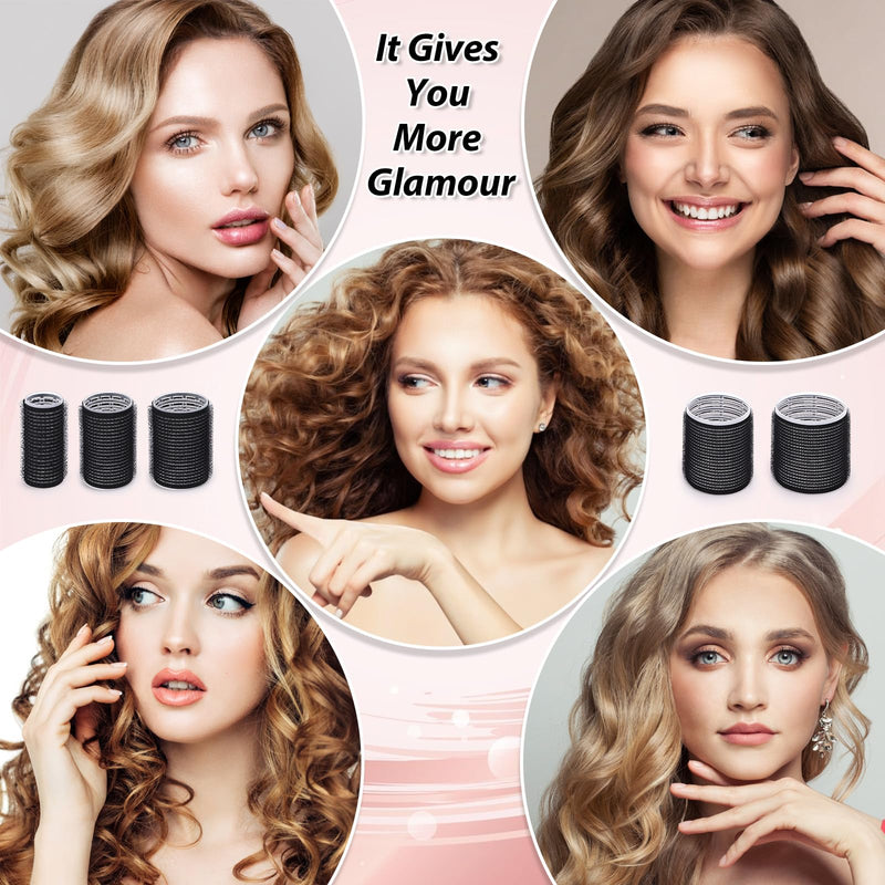 Thrilez 56PCS Hair Curlers Rollers with 5 Sizes 55mm 48 mm 40 mm 32 mm 25mm | Jumbo Large Medium Small Rollers for Long Medium Short Thick Fine Lift Curler Volume, Hair Roller Set for DIY Hairdressing