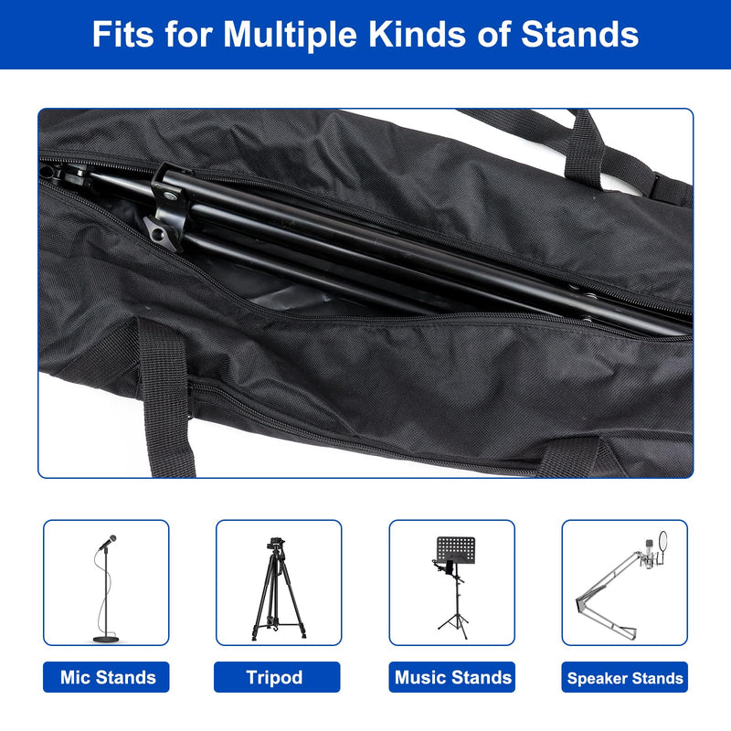 Tripod Carrying Case - 47 Inch 600D Oxford Tripod Bag with Shoulder Straps and Dual Handles Full Zippers for Lights, Cameras, Microphone Stands, Music Stands 45" Long