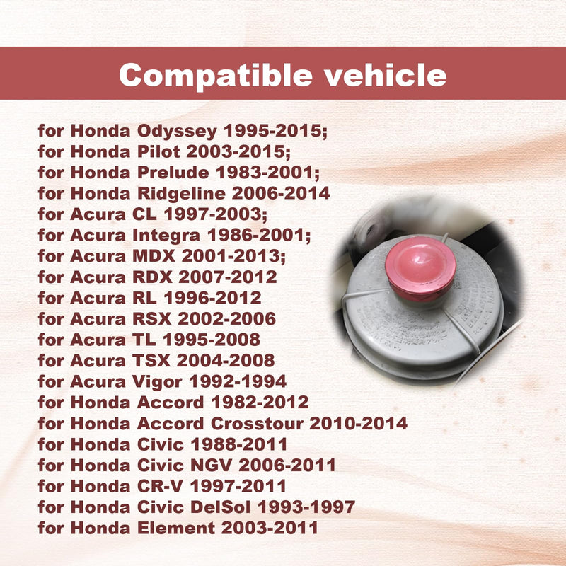 Hydraulic Power Steering Pump, Power Steering Pump Reservoir Cap Plug Cover, Red Reservoir Cap Plug Cover Compatible with Honda for Acura (Pack of 2)