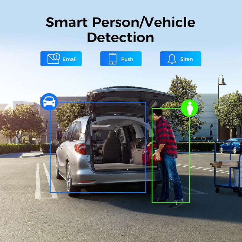 Hiseeu [Human Vehicle Detect] 5MP PoE Camera, IP Camera Outdoor, 2 Way Audio, Spotlight&Sound Alarm, IP67 Waterproof, Remote Access, No Monthly Fee, Work w PoE NVR 5MP Camera