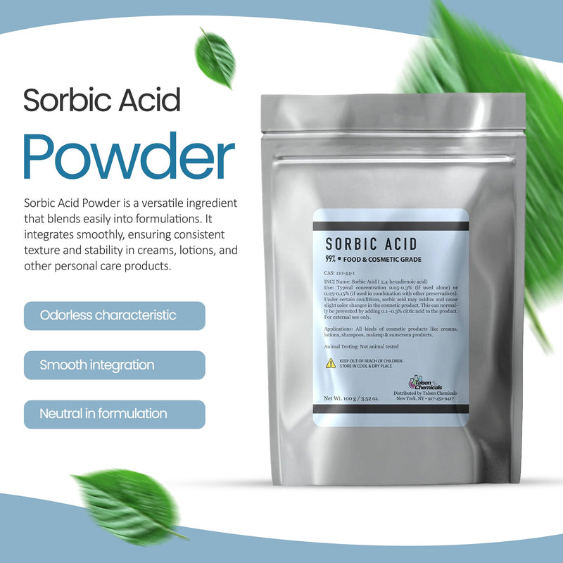 Sorbic Acid Powder Food Grade DIY Sorbic Acid Food and Cosmetics Preservative (17.86 Ounce / 500 Gram) 1 Ounce (Pack of 1)