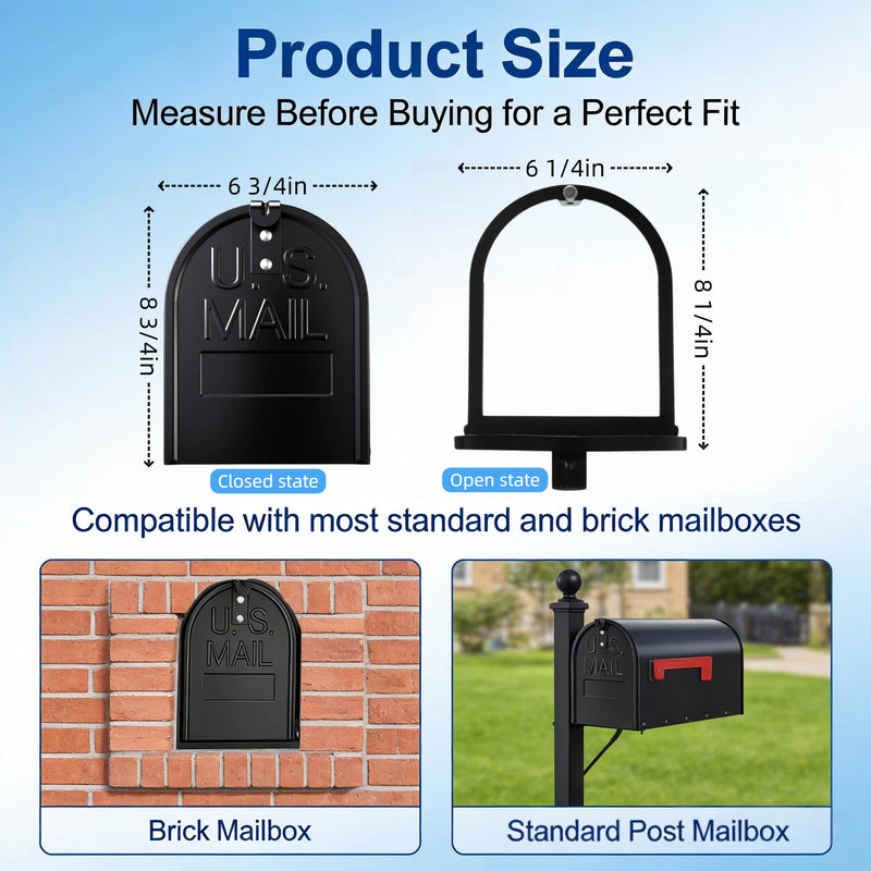 Mailbox Door Replacement 6 1/4 Inch (W) × 8 Inch (H) Brick Embedded Mailboxes – Durable Metal Standard Mail Box Snap-in Insert for Rust-Damaged Mailboxes Postbox Repair and Restoration