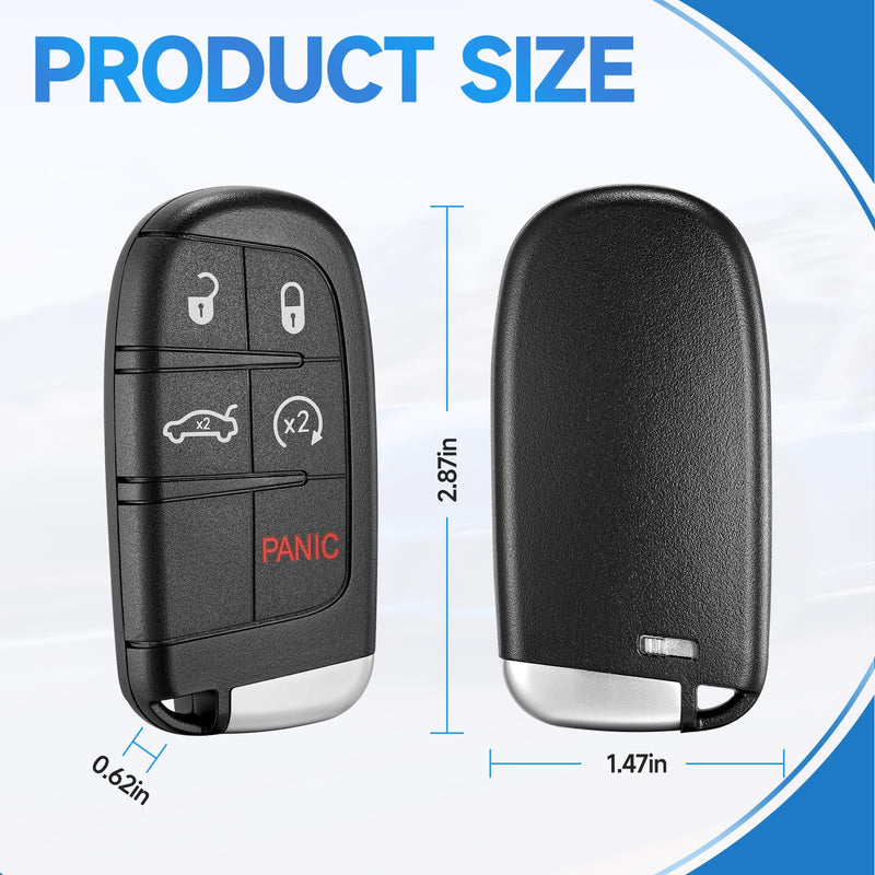 Smart Key Fob Replacement Remote fits for Chrysler 200 2015 2016 2017 Chrysler 300 Dodge Charger Challenger 2019 2020 2021 2022 2023 Car Keyless Entry M3N-40821302 433Mhz ID4A