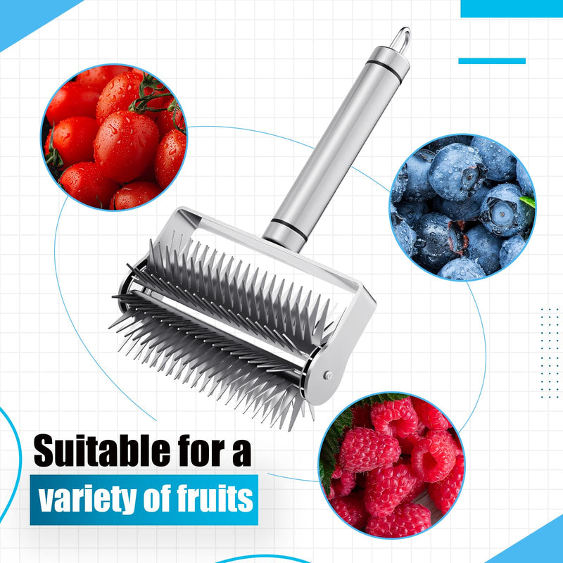 Wonderjune Freeze Drying Pin Roller for Blueberries Stainless Steel, Honey Uncapping Roller