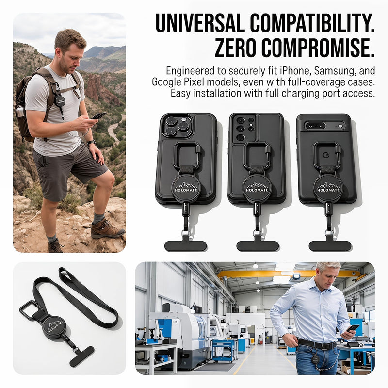 Anti-Drop Phone Lanyard with Retractable Steel Cord, Phone Tether Strap for Travel & Outdoor Use 2