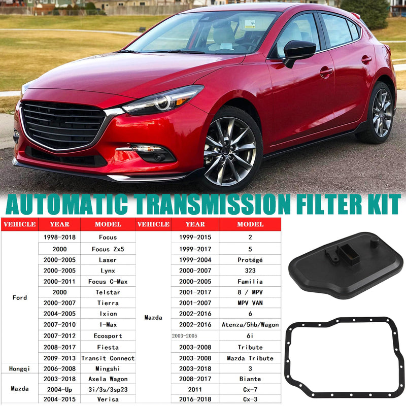 4F27E FN4A Transmission Filter Oil Pan Gasket Kit Compatible with 1998-2018 Ford Focus Tierra Ecosport Fiesta Mazda 5/6/8/323 Axela Wagon Verisa Biante Replaces FN01-21-500 XS4Z-7A098-AB