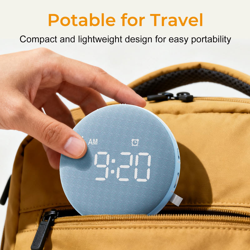 Gianna Alarm Clock for Heavy Sleepers - Vibrating Alarm Clock, 3 Wake Modes, Auto-Dimming, Rechargeable Battery Operated Bed Shaker for Bedroom and Travel Blue