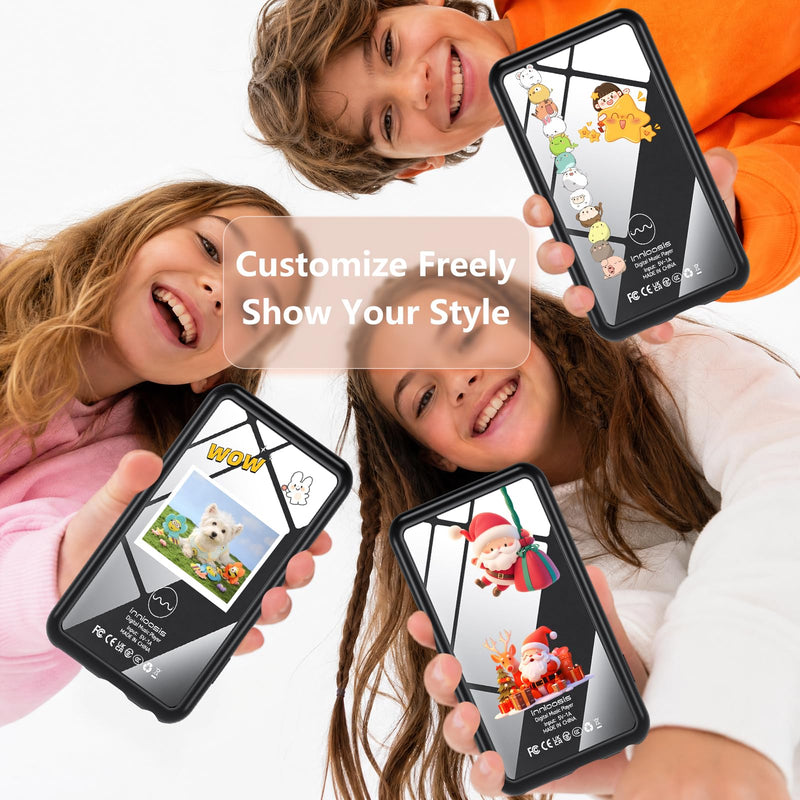 Ottpluscase Designed for innioasis Y1 MP3 Player Case, Shockproof TPU Bumper Transparent Back Anti-Scratch Slim Cover Protective Children Teenagers Case for Y1 MP3 Player, Black Black-Y1