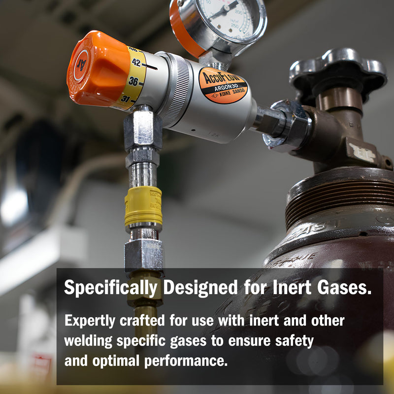 Koike Welding Inert Couplers, Regulator to Hose, Safe Welding Disconnect, Single Push Secure Locking System.