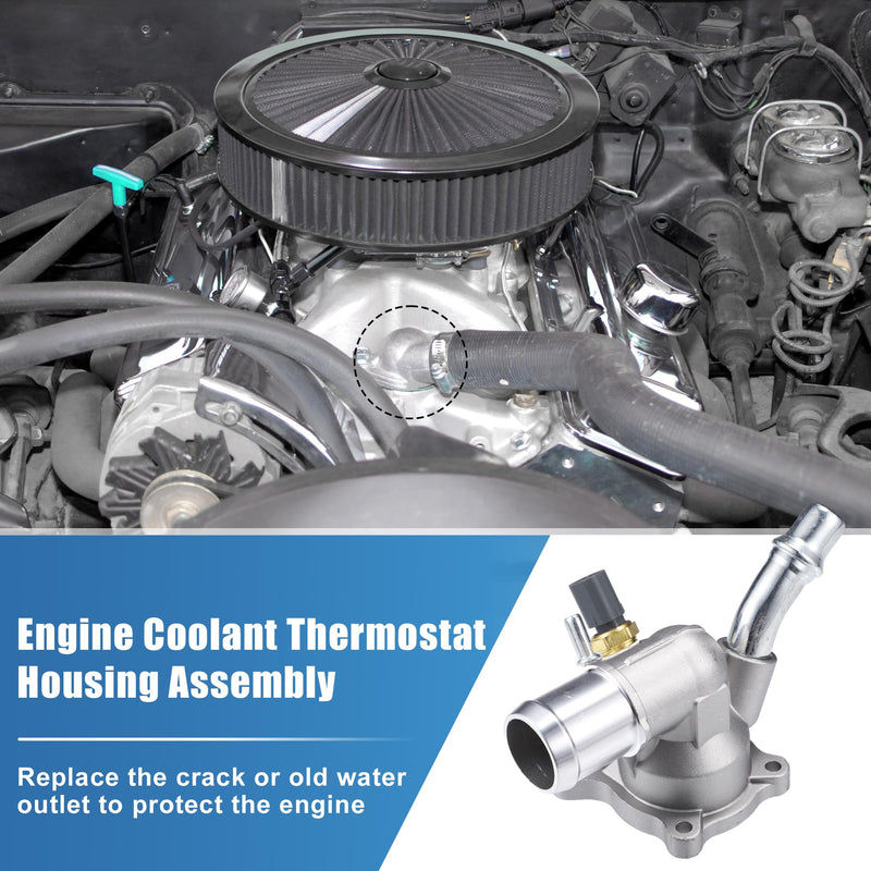 uxcell Engine Coolant Thermostat Housing Water Inlet Assembly for Chrysler 200 for Dodge Dart for Jeep Cherokee 2.4L No.5047772AB/5047263AB Integrated Thermostat Housing Assembly W/Sensor