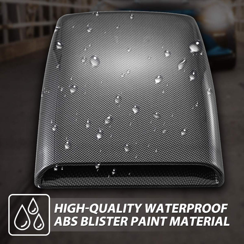 KaTur Universal Car Decorative Air Flow Intake Hood Scoop Vent Turbo Bonnet Cover Carbon Friber Carbon Fiber