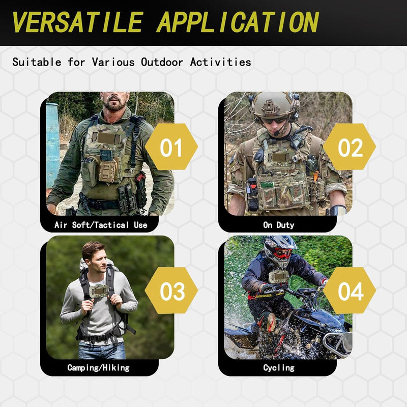 Tactical Phone Holder, Chest Phone Mount for Plate Carrier – MOLLE Compatible Universal Phone Holster for Screen Size 4.7"-6.7", Tactical Vest Attachment for Hunting, Duty, Hiking (Camo Green)