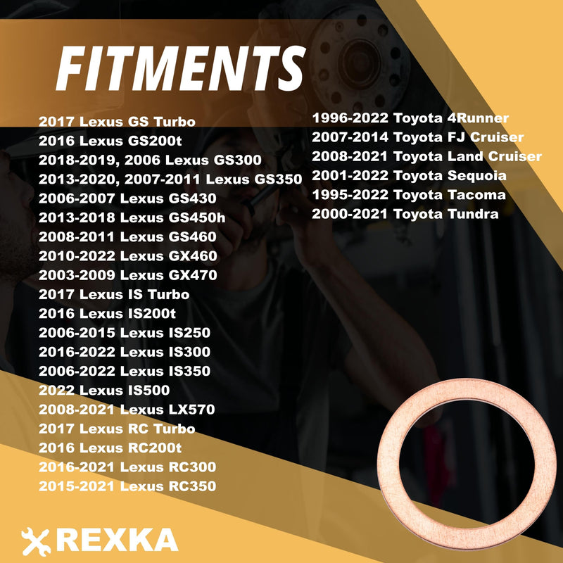 Rexka 24pcs Transfer & Differential Service Gasket Kit Compatible with Toyota Lexus 4Runner Land Cruiser Tundra Tacoma FJ Cruiser Highlander RAV4 Sequoia Sienna 1215710010 9043024003 90430A0003