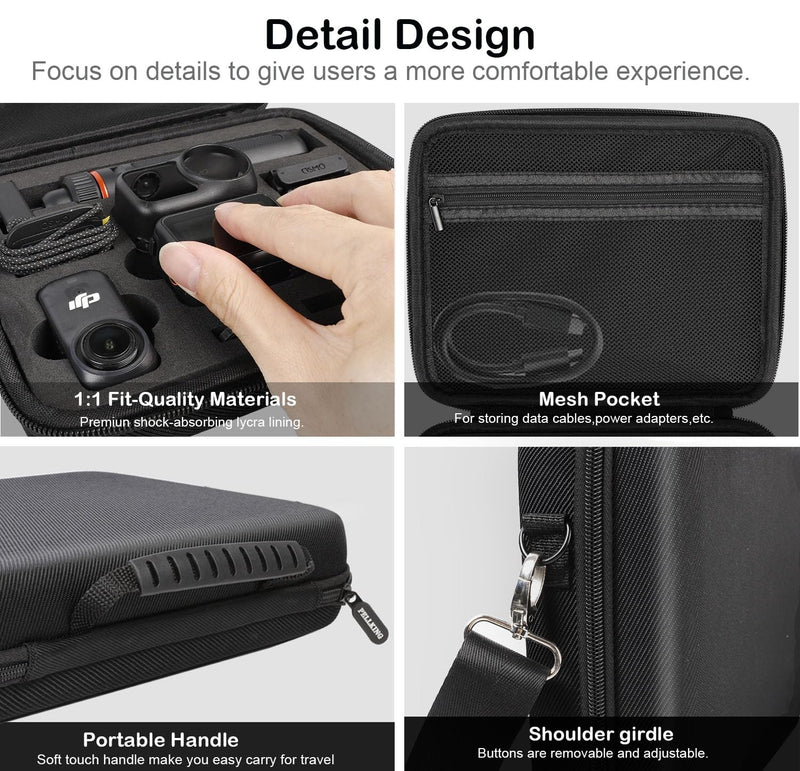 PellKing Selfie Stick & Carrying Case 2 in 1 Kit for DJI Osmo Nano, 16.14in Selfie Stick Tripod with Magnetic Quick Release Mount, Portable Hard Case, Vlog & Travel Essential for DJI Osmo Nano