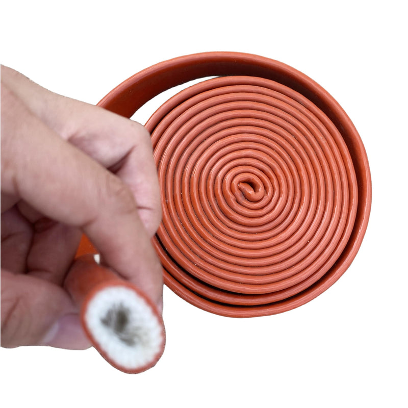 Heat Shield Fire Sleeve 1.25"(32mm) ID x 5FT Silicone Coated Fiberglass Heat Wrap Fire Thermo Armor for Automotive Hose Lines Wires & Electrical Wiring Red 1.25'' ID, 5 feet