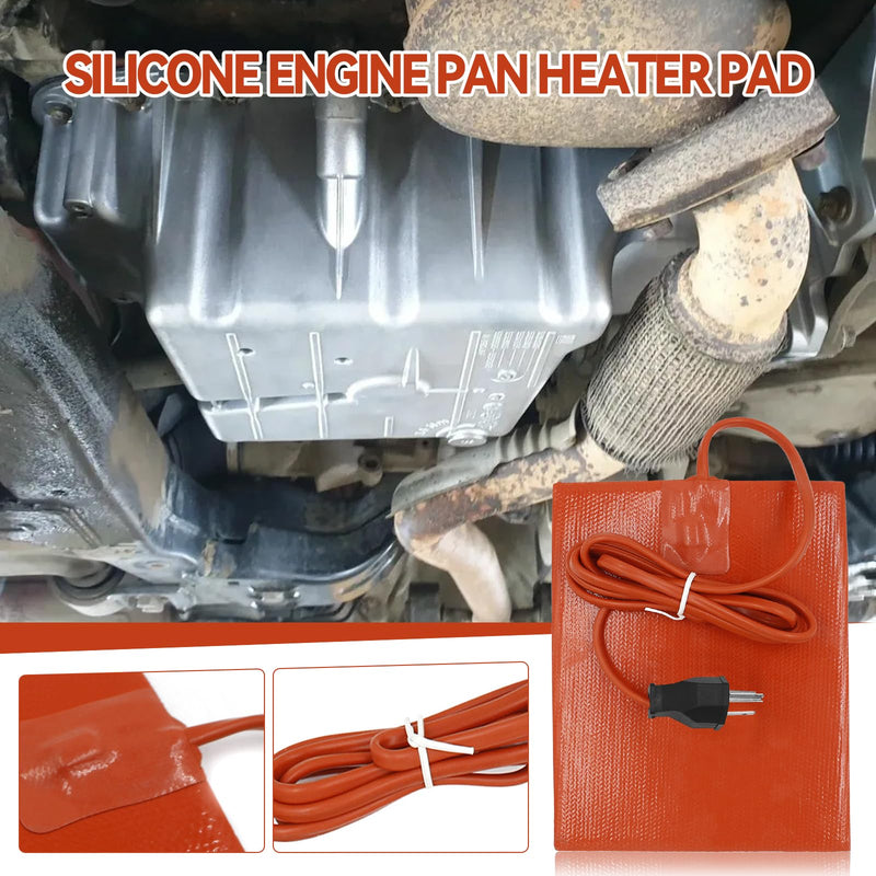 Car Engine Silicone Heating Pad 120v,300w 6x8 Inch Universal Engine Heater Car Oil Pan Heater Pad, Electric Heater Pad Engine Block Oil Pan Tank Reservoir Container, for Metal Surface (2 Pcs Orange) 2 Pcs Orange