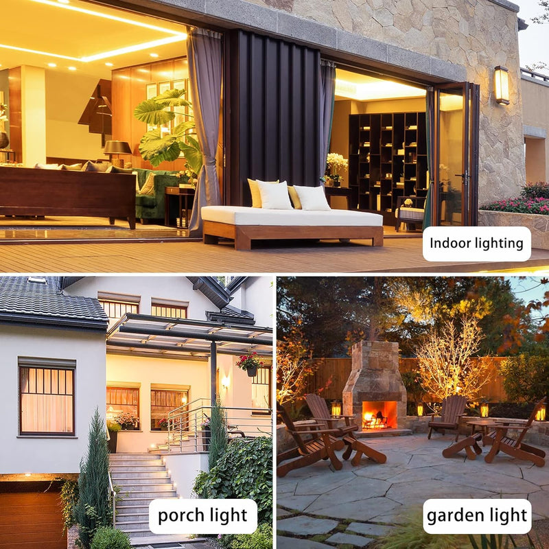 LED Bug Light Bulbs Outdoor 8 Pack,Dimmable 9W Amber Yellow Bug Light Bulbs, 100W Equivalent,A19 Bug Lights for Outside, Bedroom, Hallway Porch Light