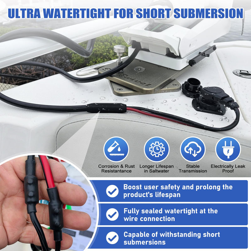 MKR-27 60 AMP Circuit Brea ker 1865115 &1865120 MKR-28 Trolling Motor Plug for Minn Kota Freshwater and Saltwater Marine Battery Boat Accessory Waterproof 12V 24V 36V 48V Trolling Motor Plug Kit