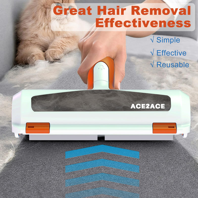 ACE2ACE Pet Hair Remover Rollers,Lint Roller for Pet Hair | Pet Hair Remover Brush for Cats and Dogs, Hair Removal for Carpets, Clothes and Sofa Orange