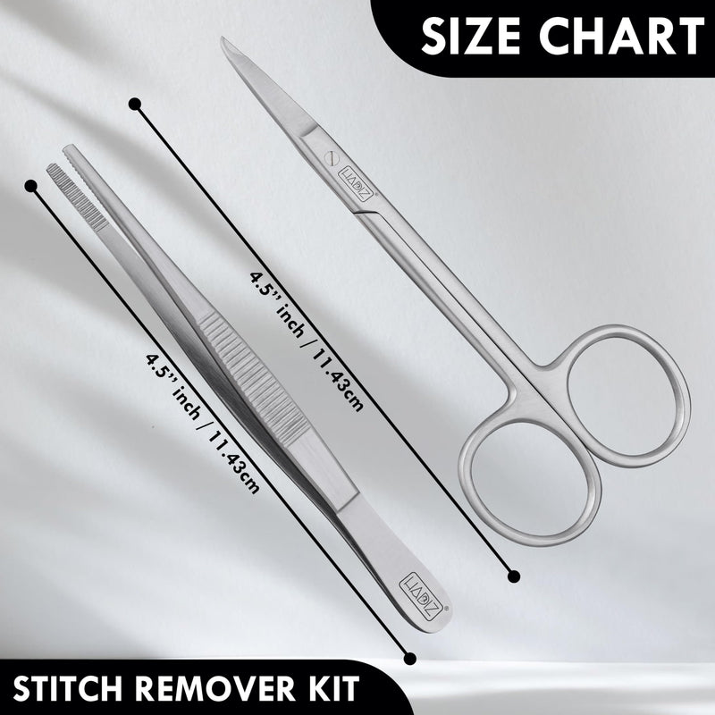 HADIZ Suture Removal Kit Includes Suture Removal Scissor Forceps Stainless Steel Suture Removal Tools