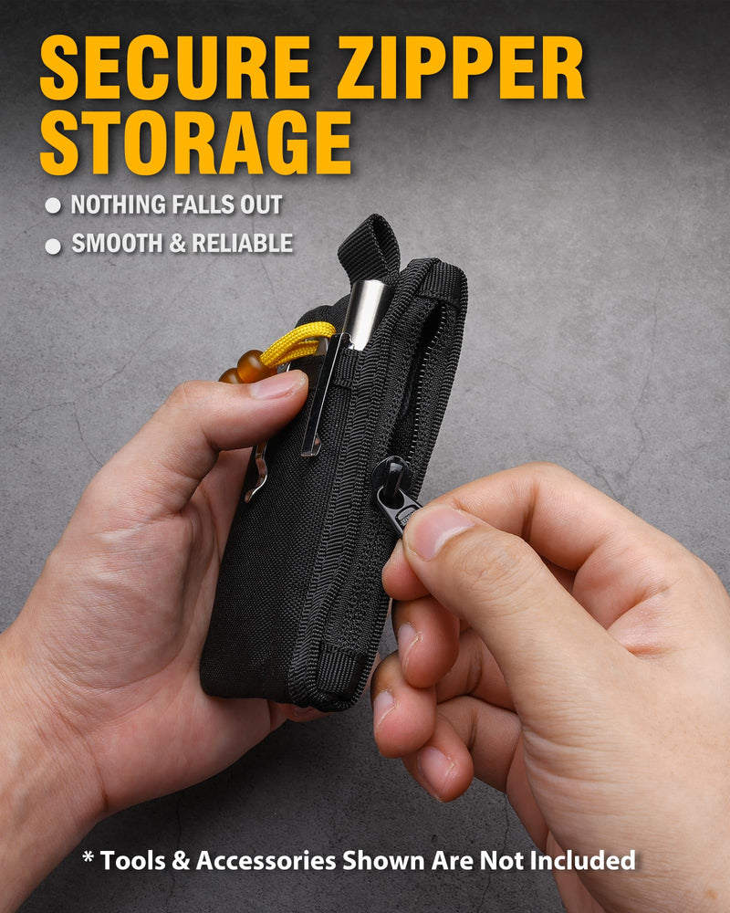 VIPERADE VE28 6-in-1 EDC Pouch, 500D Compact EDC Pocket Organizer, Molle Extension Tool Storage Bag, Small Coin Purse/Card Holder/Swiss Army Knife Pocket Pouch (Black) Black
