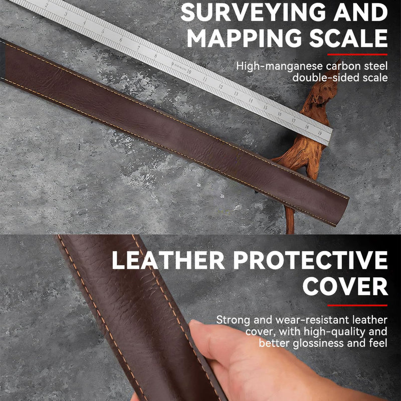 Heavy Duty Ruler, 20 Inch & 50cm, 0.2" Thick Metal Straight Edge with inch & mm Ruler, for Construction, Office, DIY
