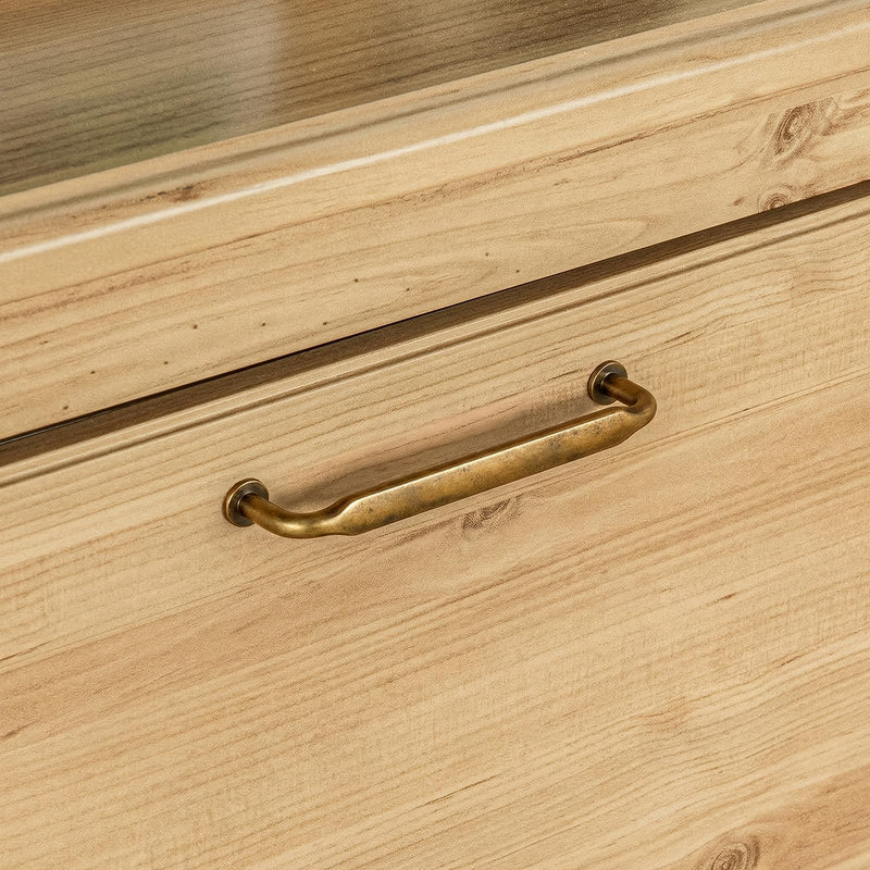 Goldenwarm 10 Pack 5 Inch Antique Brass Cabinet Pulls Vintage Retro Brass Drawer Pulls Kitchen Cabinet Handles Solid Zinc Alloy Hardware for Cupboard, Bathroom, Dresser 5 Inch Hole Center