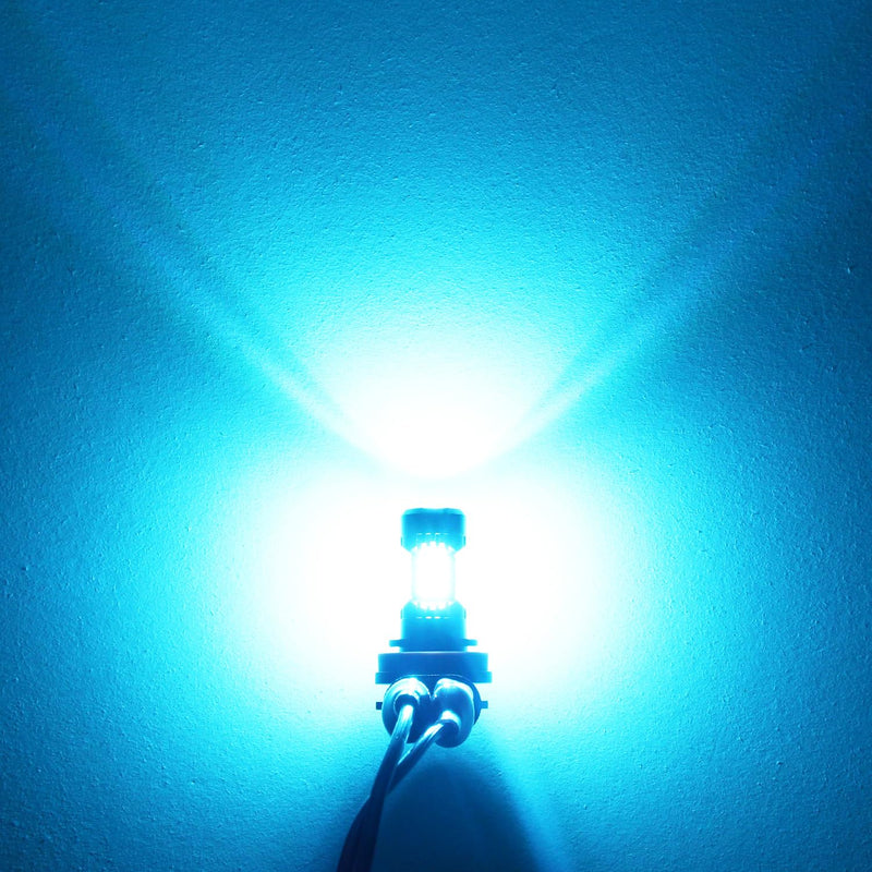 PHINLION H8 H11 LED Fog Light Bulb or DRL, 3200 Lumens Super Bright Ice Blue, Non-polarity 3030 30 SMD Chips 12V H16 H11LL H8LL Fog Lamps Replacement for Cars