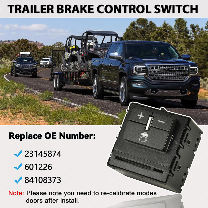 RLP Trailer Brake Control Switch Assembly Compatible with 2014-2020 Chevy Colorado Silverado Suburban GMC Canyon Sierra Yukon Replacement for 84108373 23145874