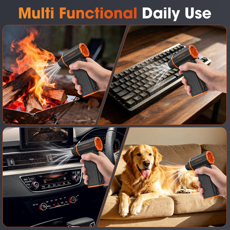 Compressed Air Duster, 3-Gear Adjustable, 100000RPM Electric Air Duster | Super Power Mini Blower, 4000mAh Rechargeable Battery, Fast Charging, Dust Remover for PC Keyboard/Outdoor/Car