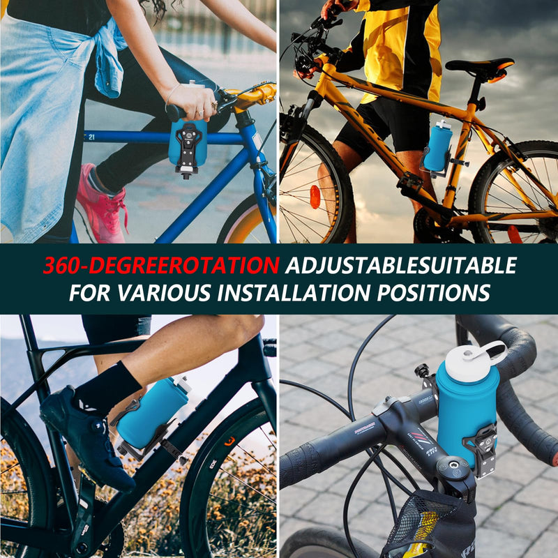 Extra Large Motorcycle Cup Holder Anti Theft, Mathtoxyz Bike Water Bottle Holder 1.95 – 3.6 inch Universal Size Handlebar Drink Holder Cage for Moto Bicycle, Boat, Scooter, Stroller, Wheelchair