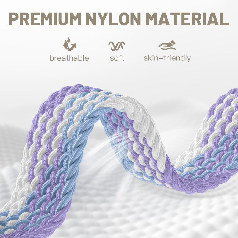 DaQin Nylon Magnetic Band for Samsung Galaxy Watch 9 8 40mm 44mm 46mm | Soft Breathable Nylon Braided Magnetic Band for Women Men, Stretchy and Adjustable, Ideal for Casual, Office, Workout, Sleep Violet