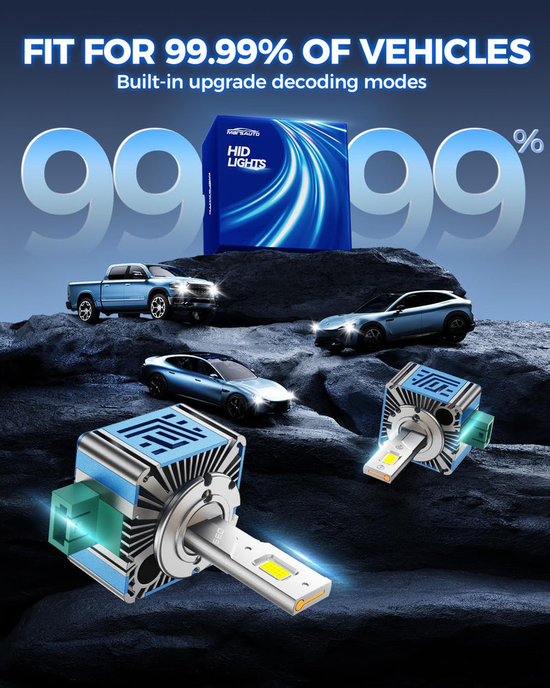 Marsauto D3S D3R HID Bulbs, 800% Brightness, 30,000LM 6500K White for 66340 42403 42302 (42403C1) Xenon HID Bulb, Plug and Play, Pack of 2
