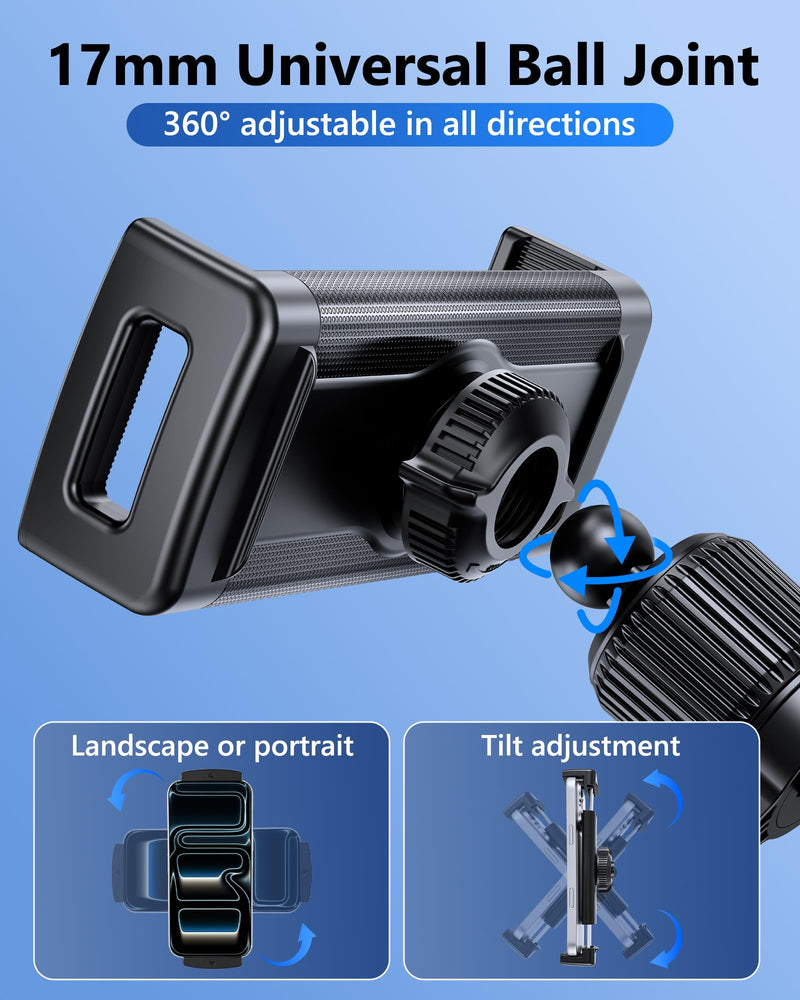 Tablet Holder Clamp Mount Replacement with 17mm Ball Joint Socket | Clip Holder for 4.7"-12.9" Tablet/iPad/Switch/iPhone, Ball Hole Compatible with Diameter of 0.669 inch / 17mm Ball Head