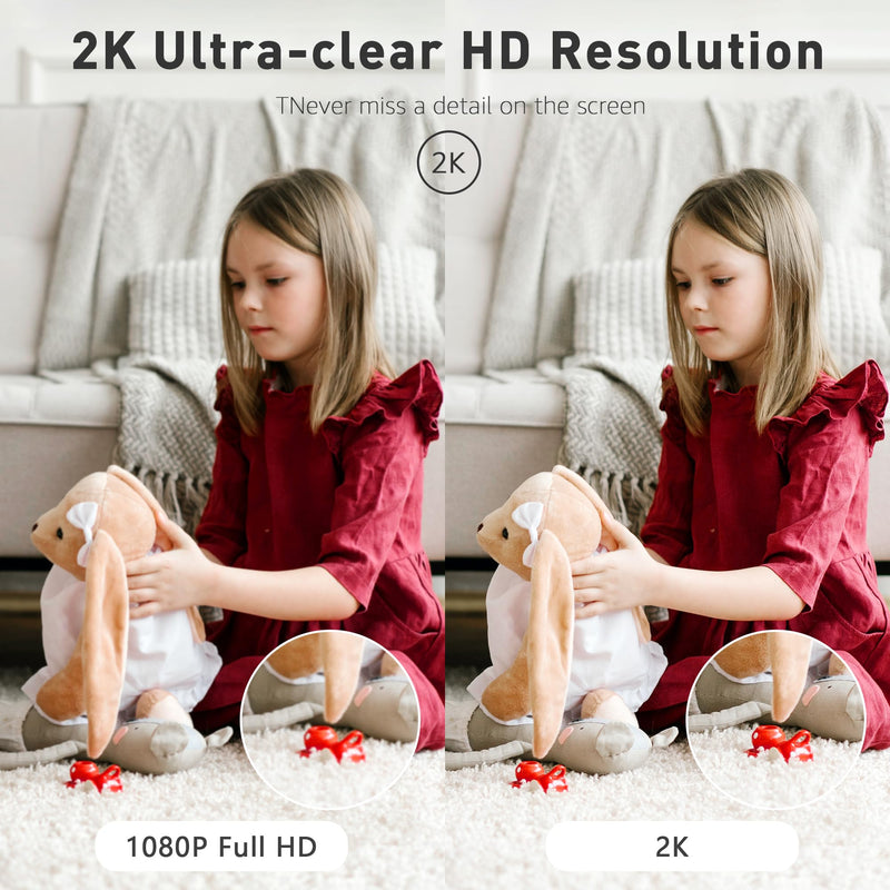 Indoor Security Cameras, 2k WiFi Home Camera with Night Vision, 2-Way Talk, Elder/Pet Cam, Baby Monitor with Smart Motion Detection, Cloud & SD Card Storage, Works w/Alexa, 2pcs 2 Pack