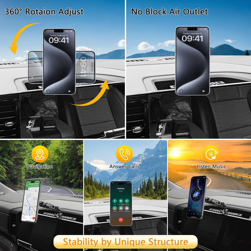 Phone Mount for 2022-2026 Chevrolet Silverado 1500/ GMC Sierra | 1500 2500 3500 HD, Dash Platform Magnetic Phone Mount with 13.4" Touchscreen, 360° Adjustable Magsafe Phone Holder
