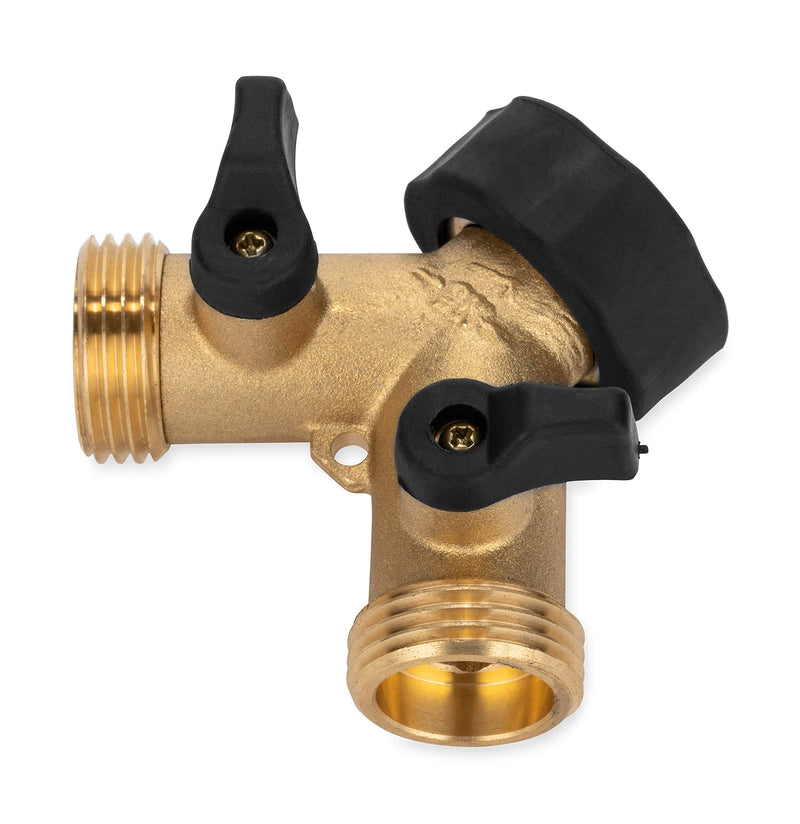 Camco Solid Brass Water Wye Valve- Easy Grip Valve Handles and Simple Water Hose Connection CSA Low Lead Certified - (20123) No Size