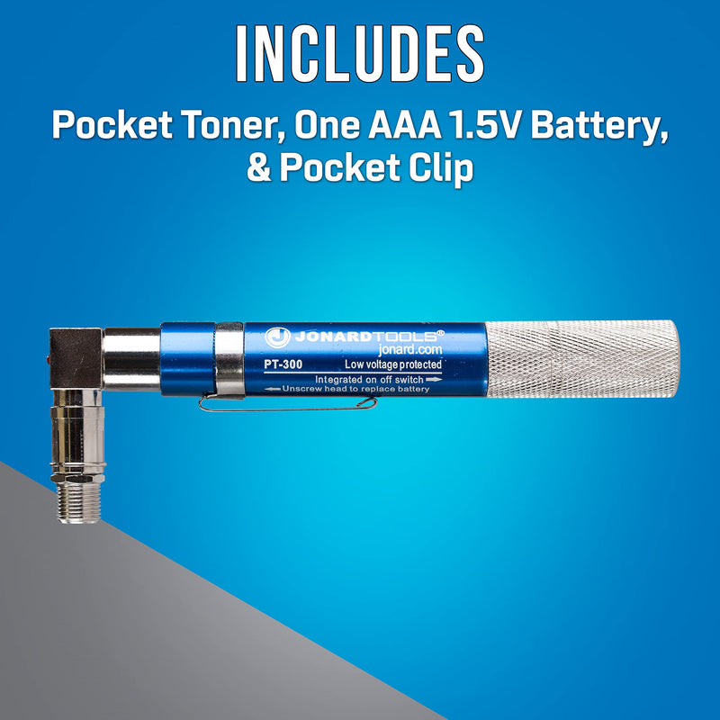 Jonard PT-300 Voltage Protected Coax Cable Wire Tracer Pocket Continuity Tester & Toner with Audible Beep and LED