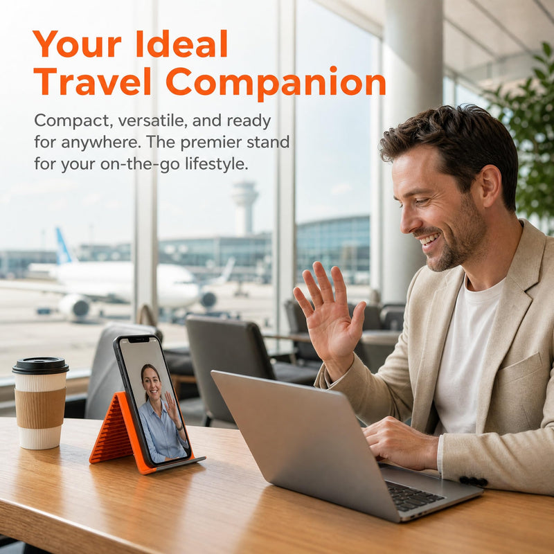 Flexible Silicone Phone Stand with Aluminum Core, Black | Bendable Hanging Cell Holder for Desk, Travel Airplane, Treadmill, Multi-Angle Adjustable Tablet & Lightweight Laptop Stand