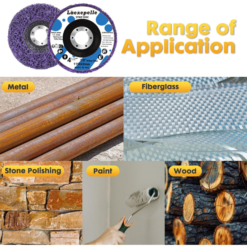 10 Pack Angle Grinder Stripping Wheel Angle Grinder Strip Disc Paint Stripper Attachments Grinder Wheel, Paint Metal Oxidation Rust Remover Stripper Tool (4-1/2'' x 7/8'') 4-1/2'' x 7/8''-10P